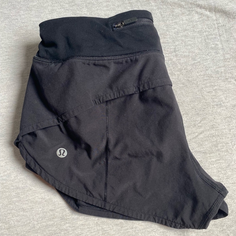 Size 2 Lululemon black speed up shorts